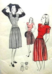 3849 BUTTERICK SO VINTAGE DIRNDL JUMPER DRESS, BLOUSE PATTERN 16 34''